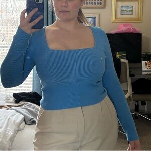 Abercrombie & Fitch Ottoman Ribber Square Neck Top